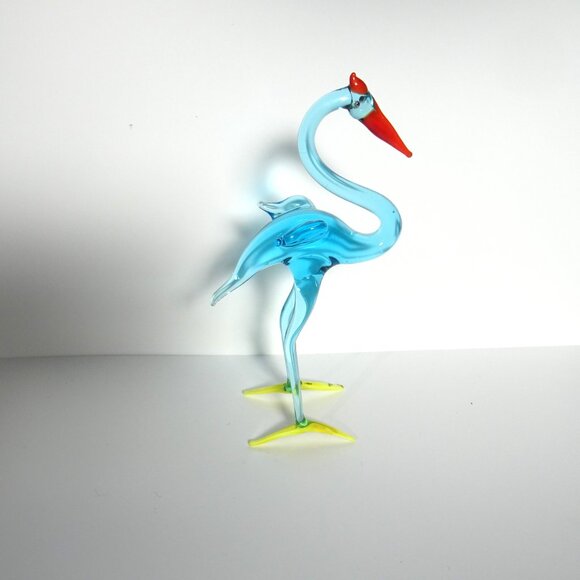 Vintage Glass Bird Figurine Stork - Picture 5 of 5